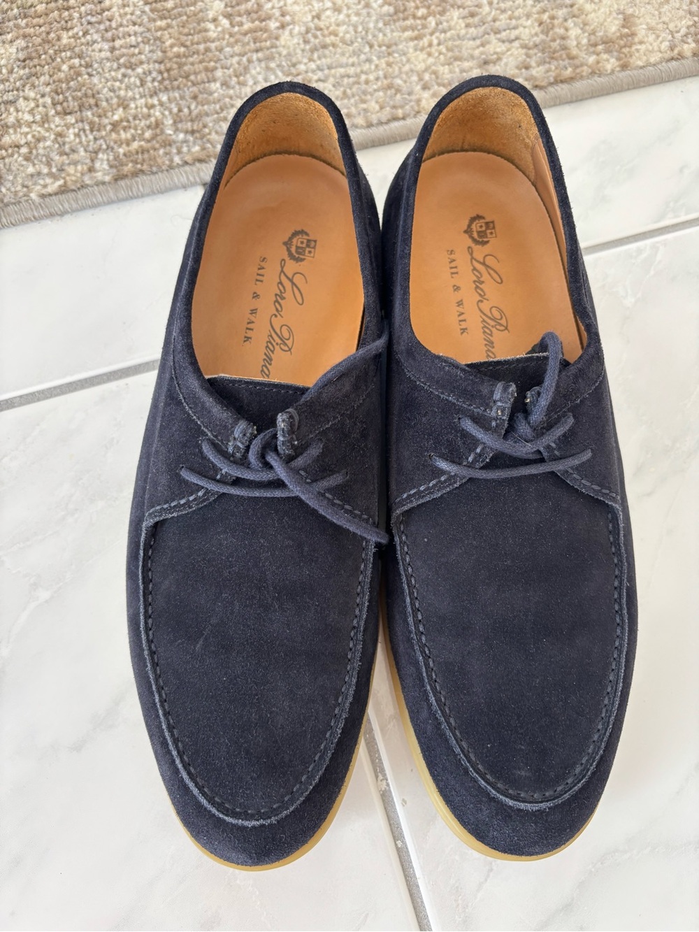 Loro Piana Navy Suede loafers